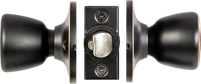 Design House Terrace Interior Door Knobs, Universal Passage Door Handle – Round Closet Door Knobs for Home Improvement - Oil Rubbed Bronze Dummy Door Knob, Design House 728717