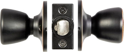 Design House Terrace Interior Door Knobs, Universal Passage Door Handle – Round Closet Door Knobs for Home Improvement - Oil Rubbed Bronze Dummy Door Knob, Design House 728717