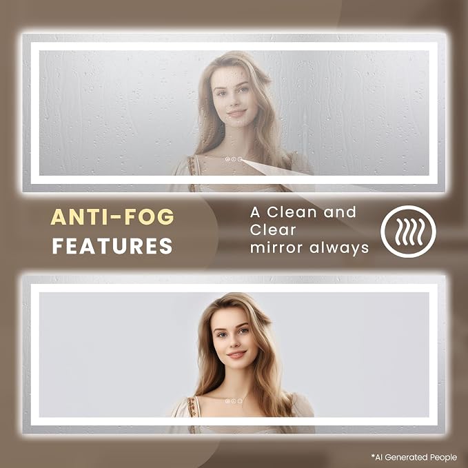 LOAAO 84"X32" LED Bathroom Mirror with Lights, UL Listed | Anti-Fog, Dimmable, 3 Color Temperature, Backlit + Front Lit, Memory Function, Tempered Glass