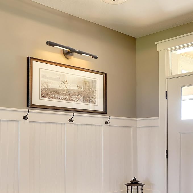 Museum Gallery Bathroom Picture Light - 24 Inch Long Bronze Brass Dimmable Hardwired Wall Sconces with E12 Bulb - Frame Pictures Art Deco Sconce Lights for Painting Photo Artwork Library Vanity Over