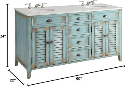 60” Cottage look Abbeville Bathroom Double Sink Bathroom Vanity CF88323-60BU
