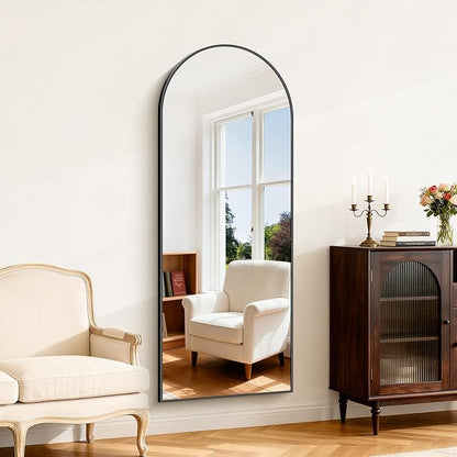 COFENY Arched Mirror, 24’’x60’’ Black Arch Mirror for Bathroom, Arched Bathroom Mirror with Frame, Modern Wall Mounted Mirror for Over Sink Mantle Bedroom Vanity Living Room Entryway