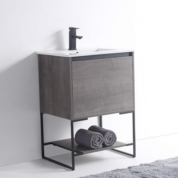 24 Inch Bathroom Vanity with Sink - Modern Knob Free Design, Elegant Space-Saving Solution for Your Bathroom - Durable, Bathroom Vanities for a Contemporary Look - Urbania Collection