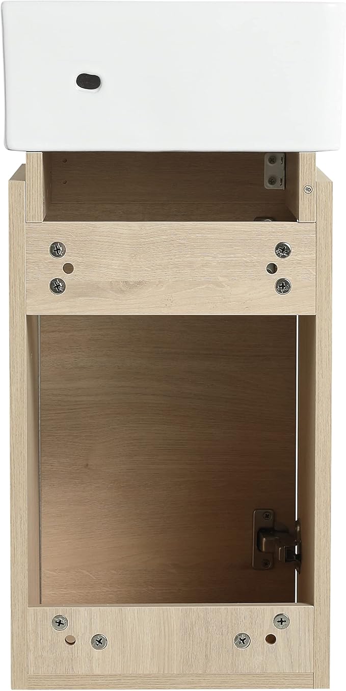 12" Wall-Mounted Bathroom Vanity with Sink & Top Basin - Modern Floating Vanity Cabinet for Small Spaces, Soft-Close Door Storage & Countertop Combo, Space-Saving Design (12x12 Inch)