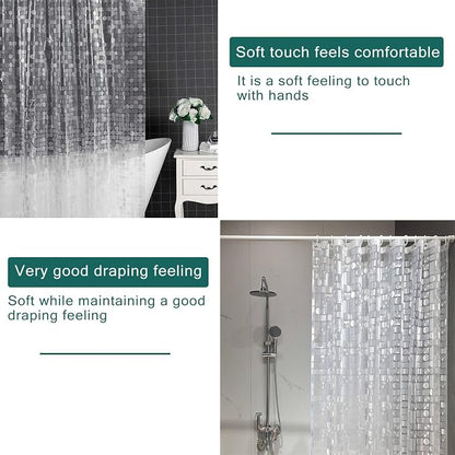 Shower Curtain Liner, 100% Waterproof Peva Shower Curtains with 3 Duty Heavy Bottom Magnets and 12 Rust Proof Grommets, 72x72 Weighted Shower Liner for Shower Stall, Bathtubs