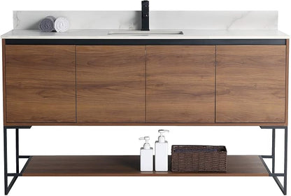 60 Inch Bathroom Vanity with Sink - Modern Knob Free Design, Elegant Space-Saving Solution for Your Bathroom - Durable, Bathroom Vanities for a Contemporary Look - Urbania Collection