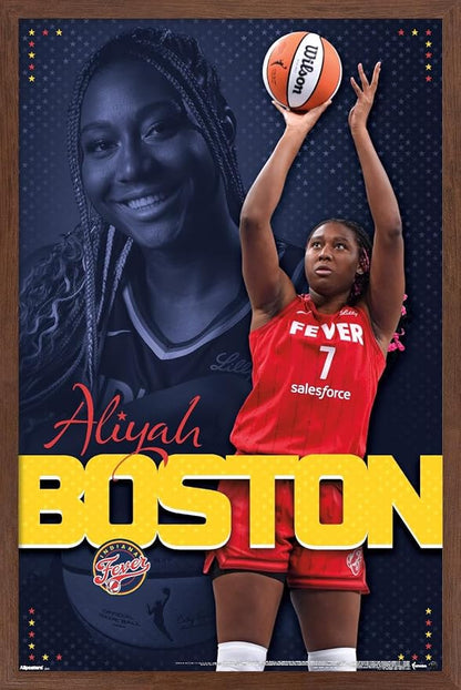 Trends International WNBA Indiana Fever - Aliyah Boston 25 Wall Poster, 22.4L x 14.7W, Mahogany Framed Version
