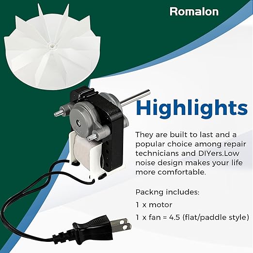 Wuzeautk Universal SM550 Bathroom Exhaust Vent Fan Motor Replacement Electric Motor Kit Fit for Nu-Tone B-roan |120V|3000 RPM|50 CFM| Replaces C65878, VFM100, C01575, 65100, EM550, EM750