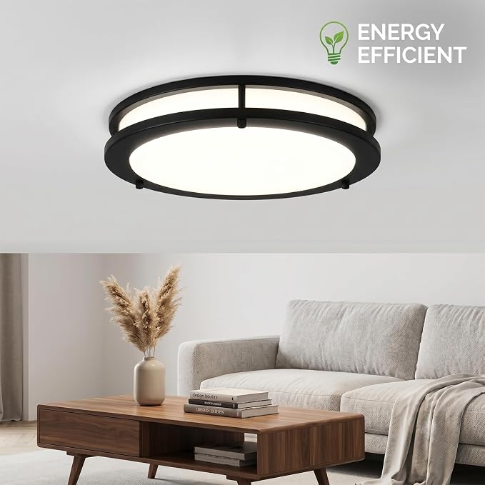 LED Flush Mount Ceiling Light Fixture Remote Dimmable Brushed Nickel, Easy Install LED Ceiling Lamp Without Flicker, Super Bright 36W 3600LM Warm to White Light 2700K to 6500K 2-Pack