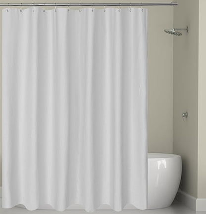 Barossa Design Soft Microfiber Fabric Shower Liner or Curtain, Hotel Quality, Machine Washable, Water Repellent, Silver Grey, 70 x 72 inches