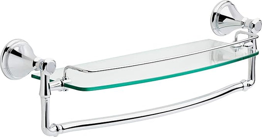 Delta 79710 Cassidy 18-in Glass Shelf with Towel Bar in Polished Chrome