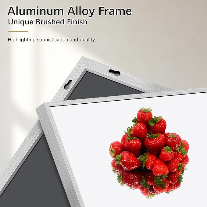 DESBING 30" x 50" Bathroom Mirror, Silver Metal Frame Wall Mirror | HD Image,Shatterproof Decorative Rectangular Vanity Mirror for Bedroom Bathroom Living Room Entryway Horizontal or Vertical