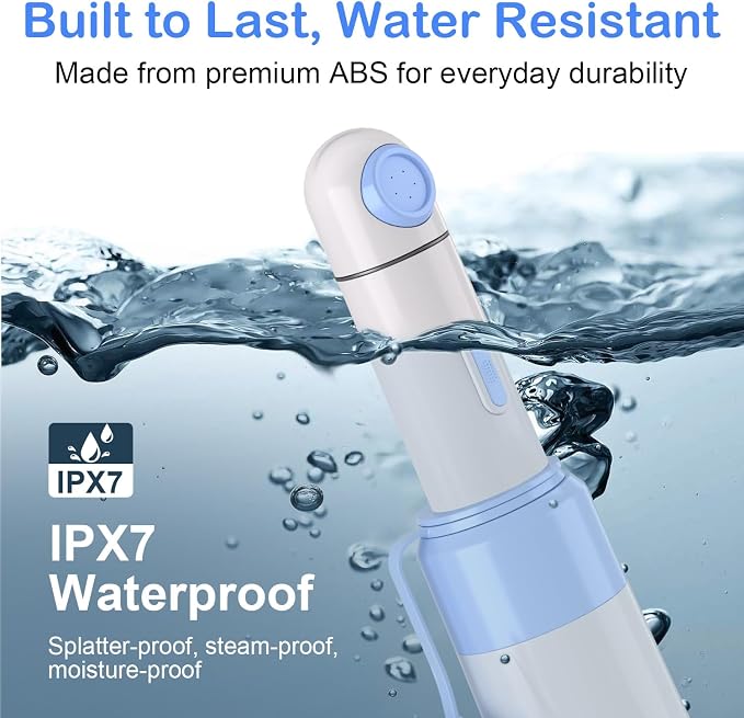 Portable Bidet Toilet Aids Wiper Tool Set for Travel 350ML Bottle | 450mAh Battery | IPX7 Waterproof |Compact & High-Powered with 2 Pressure Modes for Wiping and Personal Hygiene (Blue)