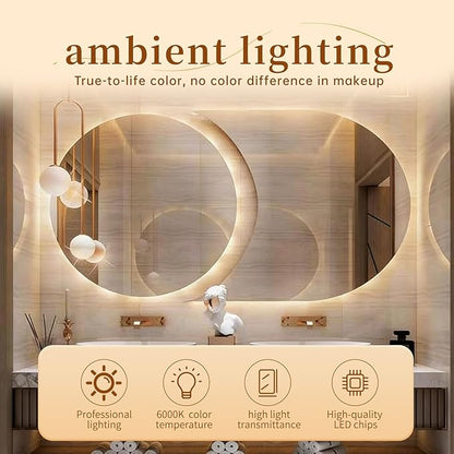 Oneroom Floating Bathroom Vanity Set with Double Sinkbathroom Cabinet with Sink,Giant Mirror-Lighted Vanity Mirror wall Mounted,Bathroom Vanity with Double Sink/wall Mirror for Bathroom