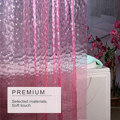 Shower Curtain Liner, Eva Pink 4G Lightweight Shower Liner, Plastic Waterproof Shower Curtains, 72x72 inch with 12 Grommet Holes 3 Large Magnetic Weights