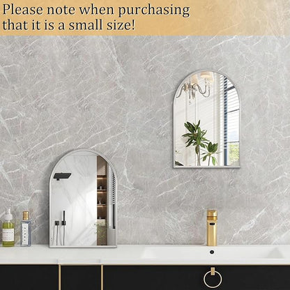 Arched Mirrors for Wall, 16"x12" Arch Bathroom Mirror, for Entryway Living Room Vanity Bedroom Mantel Hallways Home Decor Aluminum Alloy Frame