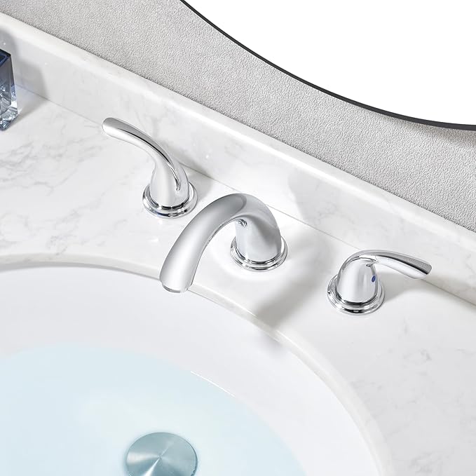 sumerain Widespread Bathroom Faucet 8 inch 3 Hole Bathroom Sink Faucet Chrome