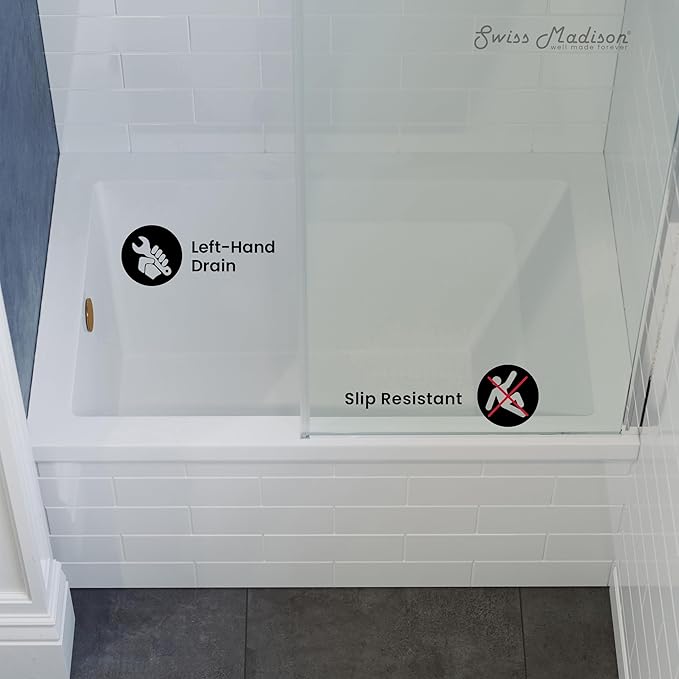 Swiss Madison Voltaire 48" x 32" Left-Hand Drain Alcove Bathtub