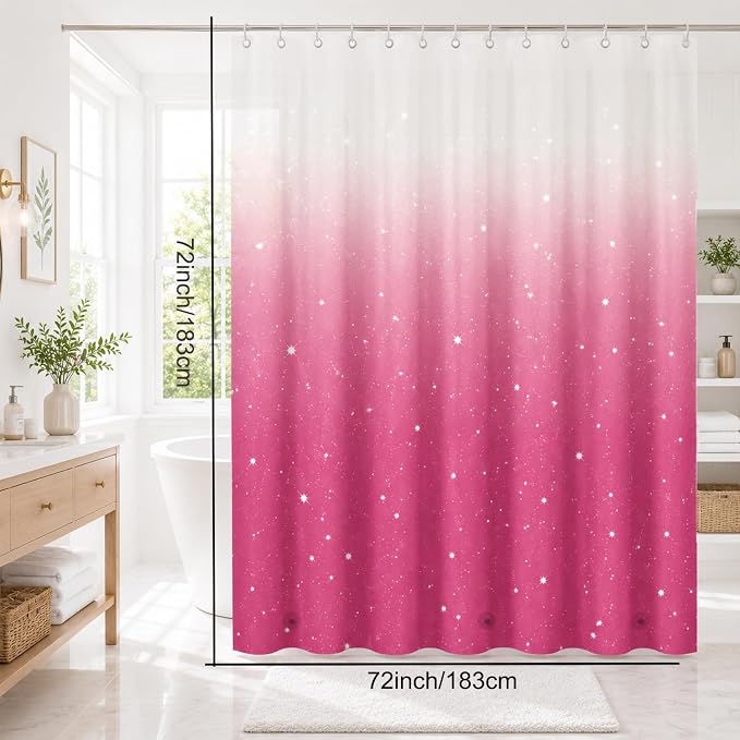 TIKABC Shower Curtain Liner, 4G PEVA Shower Liner, Plastic Peva Waterproof Shower Curtains, 72x72 inch with Grommet Holes 3 Magnetic Weights