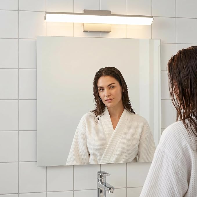 mirrea 24in 5CCT Brushed Nickel LED Vanity Lights for Bathroom Over Mirror | 5 color temperatures,Adjustable light angle,ETL listed,Dimmable,Bathroom lighting fixtures,Eye-friendly,Frosted acrylic shade