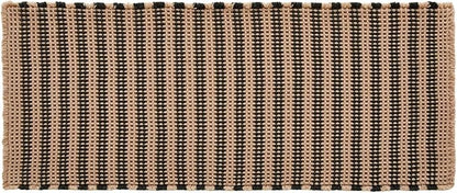 TYUU Waffle Runner Rug Bathroom, Long Boho Bath Mat, 72x24 Black & Khaki | Super Absorbent Quick Dry Bath Rug, Non-Slip Backing, Soft Waffle Washable Farmhouse Bathroom Mats, Tub, Shower & Home Decor