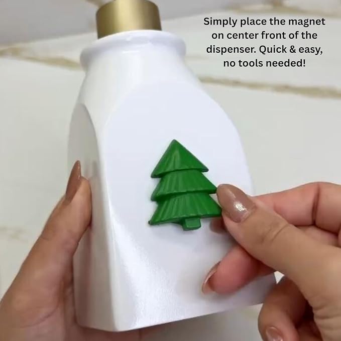 SKL Home Seasonal Soap/Lotion Dispenser Set with 7 Holiday Magnets, Silver | Interchangeable designs to celebrate all year! Gift-ready & great for the bathroom, kitchen, bar or any sink space.