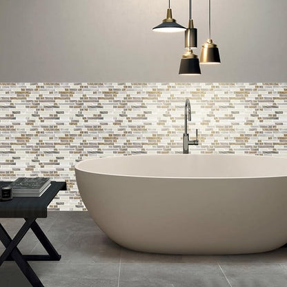 STICKGOO Peel and Stick Tile Backsplash for Kitchen, 12”×12”Stick on Backsplash, Self Adhesive Tile for Kitchen Backsplash and Bathroom(10 Sheets, Thicker Design)