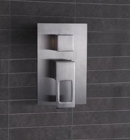 SUMERAIN Bathroom Shower Faucet System Brushed Nickel | Brass Rough-in Valve Included, 8" Stainless Steel Rain Shower Head, Brass Hand Shower, Hand Shower, Concealed Box Design