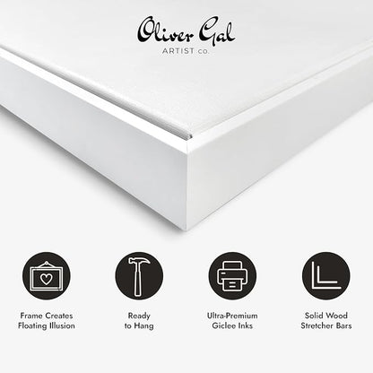 The Oliver Gal Artist Co. Typography and Quotes Contemporary Canvas Art - Couture Road Sign Rococo Gold, Wall Art for Living Room, Bedroom, and Bathroom, 24 in x 16, White and Gold Home Decor