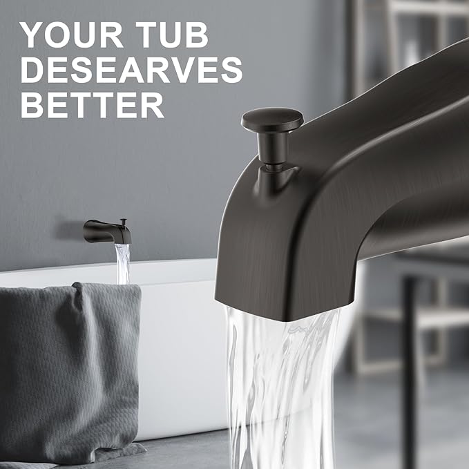 Gold Hao The Bathroom Slip-On Tub Spout with Diverter - Compatible with American Standard 8888026.002 Tub Spout, 5" Bathtub Faucet, Fits 1/2" Copper Piper (5/8" Diameter) - Oil Rubbed Bronze