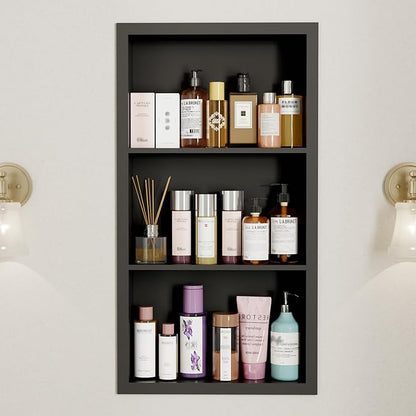 14x24 Medicine Cabinet Recessed Stainless Steel, 3-Tier, Medicine Cabinet Organizer,Stainless Steel Wall Niche, Bathroom Wall Cabinet, Recessed Bathroom Cabinet, Cabinet recessed Wall Cabinet