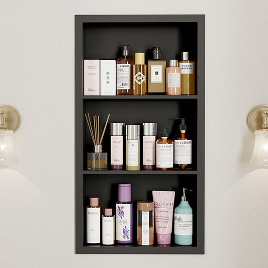 14x24 Medicine Cabinet Recessed Stainless Steel, 3-Tier, Medicine Cabinet Organizer,Stainless Steel Wall Niche, Bathroom Wall Cabinet, Recessed Bathroom Cabinet, Cabinet recessed Wall Cabinet