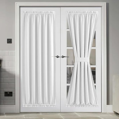 NICETOWN Blackout Door Curtains for Window, Privacy Curtains Thermal Insulate Covering for Patio Glass Front Door, 54 inch x 72 inches, Greyish White, 1 Panel