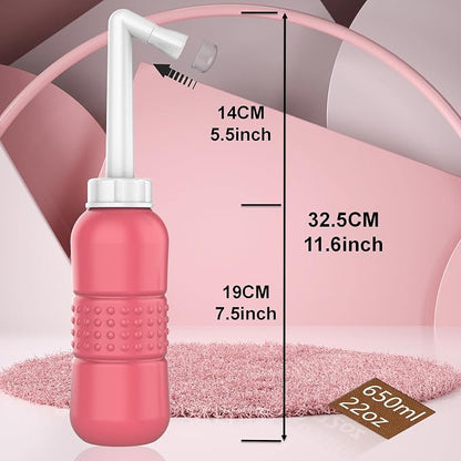 2PCS-Pack Portable Bidet for Travel Bidet Bottle+ Green Pocket Cleaner Backpack Camping Bidets , with Water Seal Cap + Storage Bag ,Peri Bottle for Postpartum Essentials