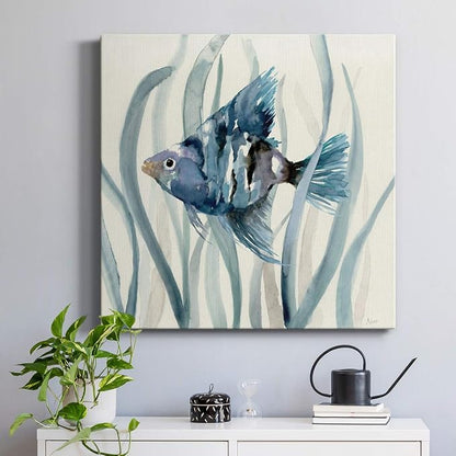 Renditions Gallery Fish in Seagrass II Wall Art, Premium Gallery Wrapped Canvas Decor, Ready to Hang, 32 in H x 32 in W, Made in America Print