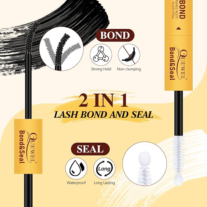 QUEWEL Lash Clusters Kit, 320Pcs 60D+80D Lash Cluster Eyelash Extensions | Mix 12-18mm 3D Eyelash Clusters with Lash Bond and Seal and Lash Tweezer Easily Create 3D Lashes Clusters at Home(60+80D Kit)