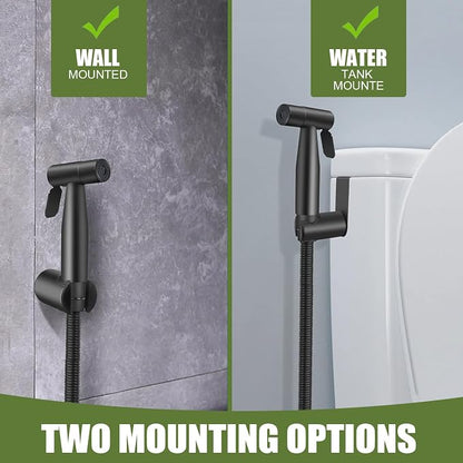 Handheld Bidet Sprayer, Toilet Cleaning, Baby Diaper, Hygienic Cleanup, Quick and Easy Installation, Multiple Uses, Stainless Steel, Brushed Finish