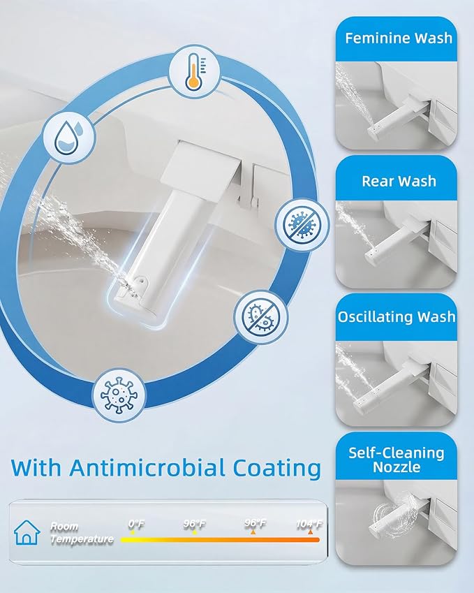 TOTTE Smart Toilet with Bidet, Auto Open/Close Lid, Bidet Toilet with Powerful Flush, Instant Warm Water, Elongated Smart Toilet with Heated Seat, Dryer, Modern Bathroom Toilets with Deodorization