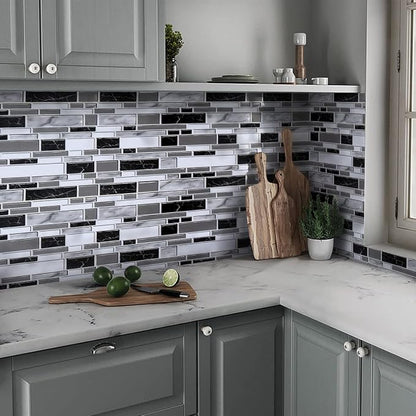 Livebor Kitchen Wallpaper Peel and Stick for Bathroom 11.8inch x 78.7inch | Kitchen Contact Paper Backsplash Tiles Wallpaper Peel and Stick Waterproof Countertop Wallpaper for Bathroom Cabinet Vinyl