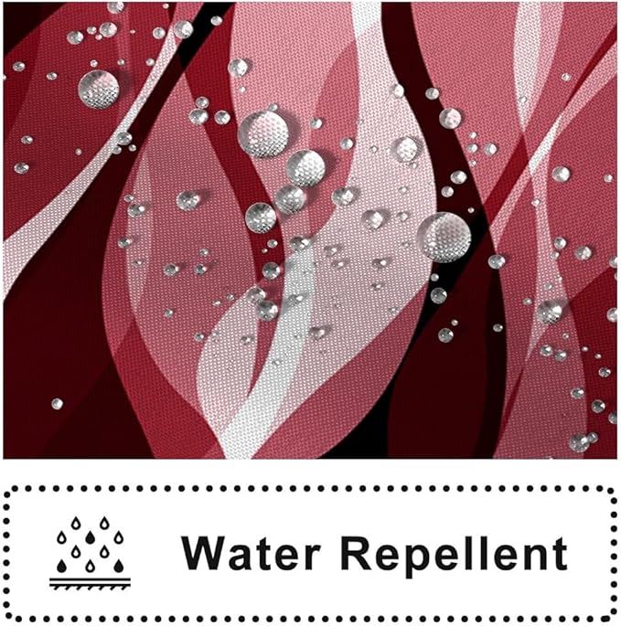 Red Shower Curtain, Modern Abstract Ombre Red Striped Shower Curtain Set for Bathroom Waterproof Shower Curtain with Hooks, 72x96 Inch
