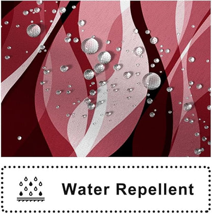 Red Shower Curtain, Modern Abstract Ombre Red Striped Shower Curtain Set for Bathroom Waterproof Shower Curtain with Hooks, 72x96 Inch