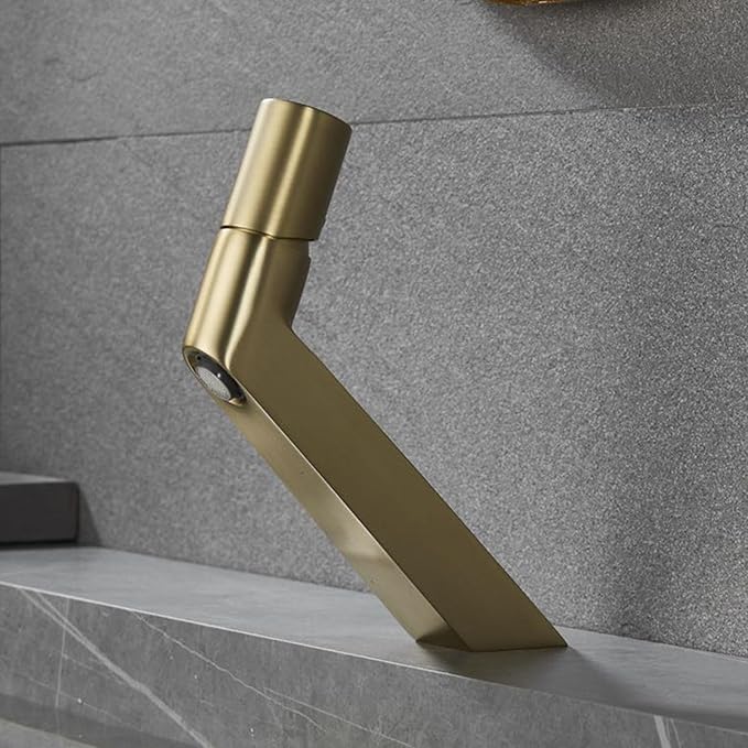 Bathroom Faucet Modern Single Hole Faucet for Bathroom Sink Single Handle in Brass Brushed Gold