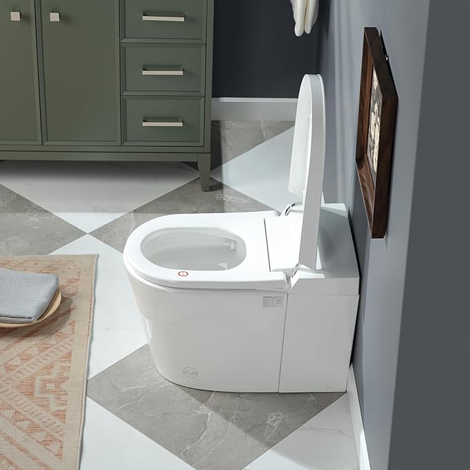 WOODBRIDGE Smart Toilet, Auto Open/Close Lid, Foot Sensor, Auto Flush, Heated Seat, Easy Installation, without Bidet,CHT002