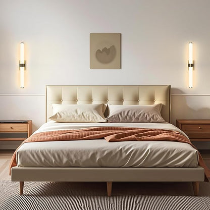 Kalium 33in Modern Wall Sconces, Dimmable Bathroom Vanity Lights, 3000K Warm White LED Indoor Sconces Lighting for Bathroom, Stairs, Living Room, Bedroom. Hardwired.
