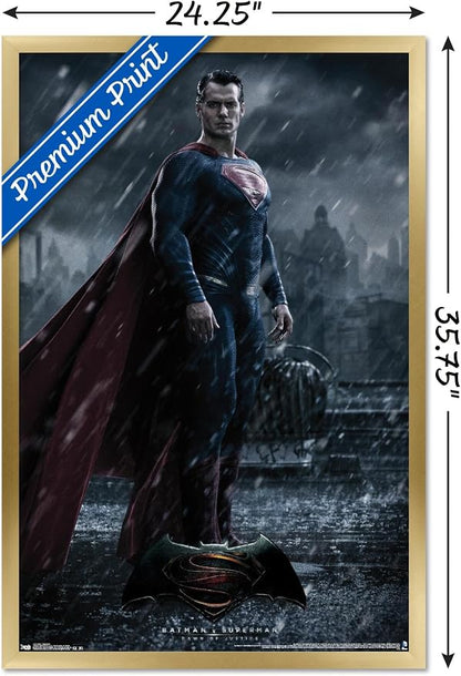 Trends International DC Comics Movie - Batman v Superman - Superman Wall Poster, 22.375" x 34", Gold Framed Version