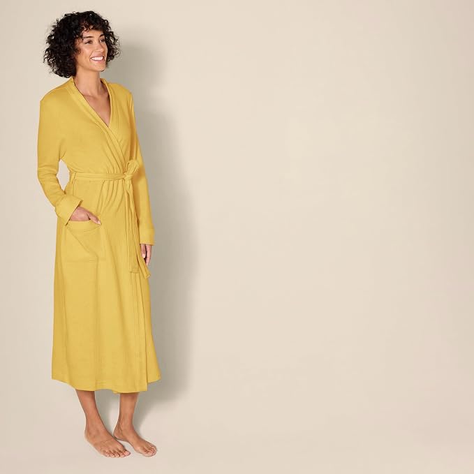 Amazon Essentials Women's Lightweight Waffle Full-Length Bath Robe (Available in Plus Size)