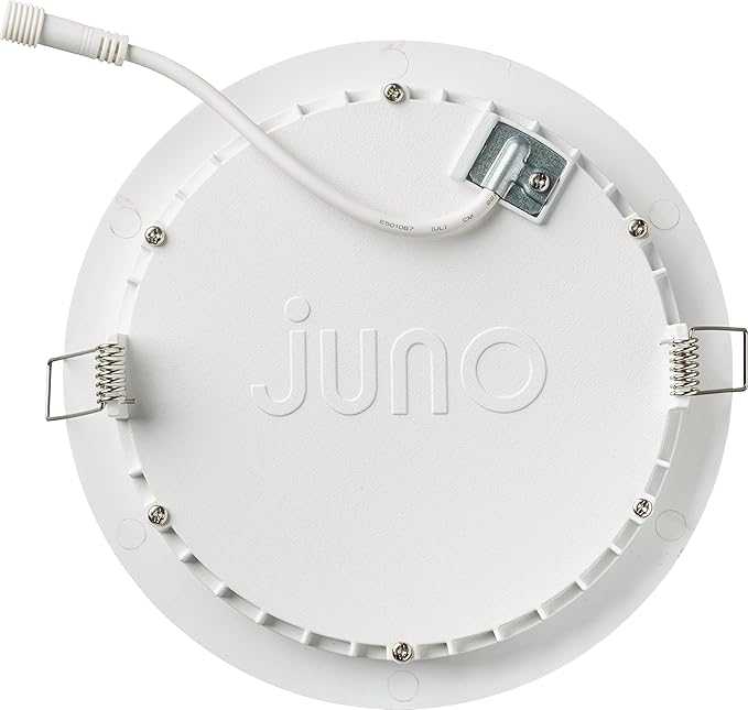 Juno LED Recessed Lights 6 Inch Round Wafer Downlight, 5-in-1 Switchable White Color Temperature, 120 Volts, 6-Inch Regressed Trim, Matte White (WF6 REG SWW5 90CRI MW M6)