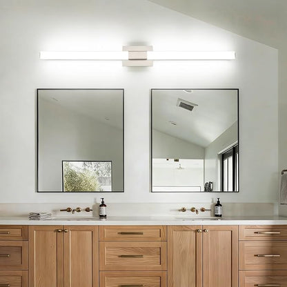 48 Inch Brushed Nickel Bathroom Vanity Light Fixtures Extra Long 28W Modern Vanity Light Bar IP44 for Large Mirror