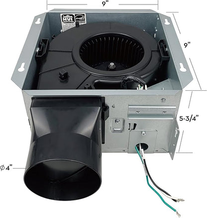 Good Housekeeping 84005 PowerFlow Pro Series 100 CFM 1.0 Sones Bathroom Exhaust Ventilation Fan with Light (4000K Integrated LED)
