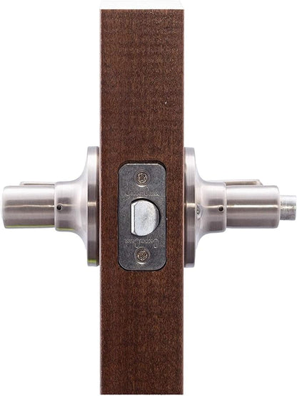 Copper Creek Avery Privacy Lever, Satin Nickel, Push Button Lock for Bedroom and Bathroom, ANSI Grade 3, Reversible Keyless Interior Door Handle, DIY Install, AL1231SS